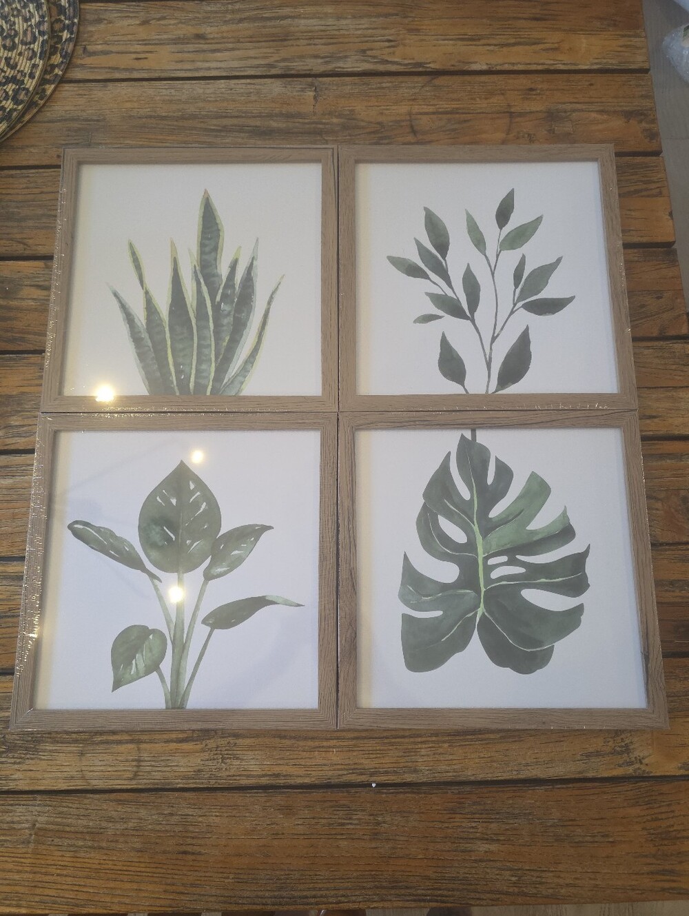 Botanical Four-Panel Wall Art - Green Leaves